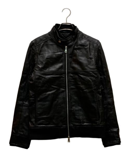 AKM（エーケーエム）AKM (エーケーエム) ラムレザーシングルライダースジャケット ブラック サイズ:Sの古着・服飾アイテム
