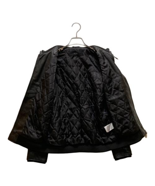 AKM（エーケーエム）AKM (エーケーエム) ラムレザーシングルライダースジャケット ブラック サイズ:Sの古着・服飾アイテム