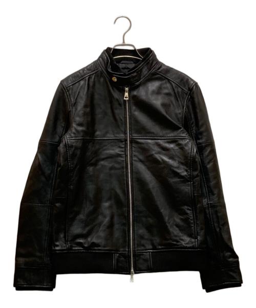 AKM（エーケーエム）AKM (エーケーエム) ラムレザーシングルライダースジャケット ブラック サイズ:Mの古着・服飾アイテム