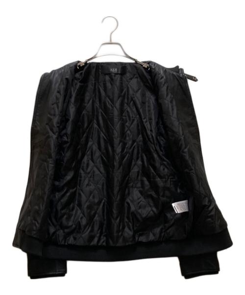 AKM（エーケーエム）AKM (エーケーエム) ラムレザーシングルライダースジャケット ブラック サイズ:Mの古着・服飾アイテム