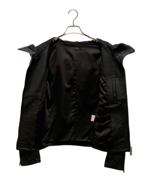 NO ID.（ノーアイディー）NO ID. (ノーアイディー) ラムレザーフーデッドジャケット ブラック サイズ:１の古着・服飾アイテム