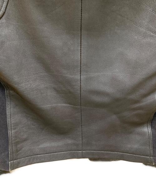 NO ID.（ノーアイディー）NO ID. (ノーアイディー) ラムレザーフーデッドジャケット ブラック サイズ:１の古着・服飾アイテム