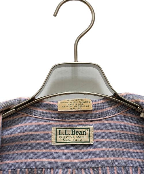 L.L.Bean（エルエルビーン）L.L.Bean (エルエルビーン) ヴィンテージストライプボタンダウンシャツ ネイビー×ピンク サイズ:15 1/2-34の古着・服飾アイテム