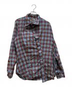 Vivienne Westwood manヴィヴィアン ウェストウッド マン）の古着「変形チェックシャツ」｜ブルー×レッド