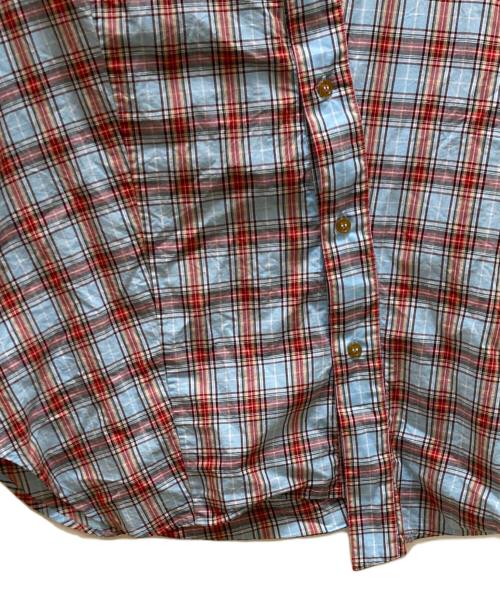Vivienne Westwood man（ヴィヴィアン ウェストウッド マン）Vivienne Westwood man (ヴィヴィアン ウェストウッド マン) 変形チェックシャツ ブルー×レッド サイズ:50の古着・服飾アイテム
