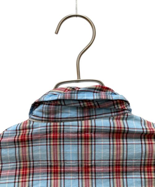 Vivienne Westwood man（ヴィヴィアン ウェストウッド マン）Vivienne Westwood man (ヴィヴィアン ウェストウッド マン) 変形チェックシャツ ブルー×レッド サイズ:50の古着・服飾アイテム