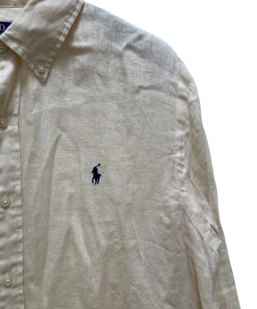 POLO RALPH LAUREN（ポロ・ラルフローレン）POLO RALPH LAUREN (ポロ・ラルフローレン) ボタンダウンリネンシャツ ベージュ サイズ:Lの古着・服飾アイテム