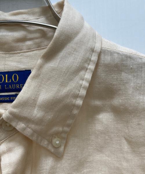 POLO RALPH LAUREN（ポロ・ラルフローレン）POLO RALPH LAUREN (ポロ・ラルフローレン) ボタンダウンリネンシャツ ベージュ サイズ:Lの古着・服飾アイテム