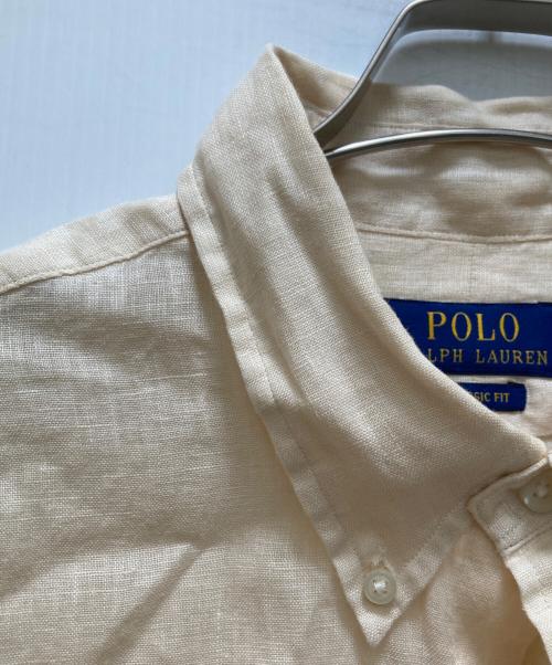 POLO RALPH LAUREN（ポロ・ラルフローレン）POLO RALPH LAUREN (ポロ・ラルフローレン) ボタンダウンリネンシャツ ベージュ サイズ:Lの古着・服飾アイテム