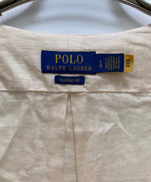 POLO RALPH LAUREN（ポロ・ラルフローレン）POLO RALPH LAUREN (ポロ・ラルフローレン) ボタンダウンリネンシャツ ベージュ サイズ:Lの古着・服飾アイテム
