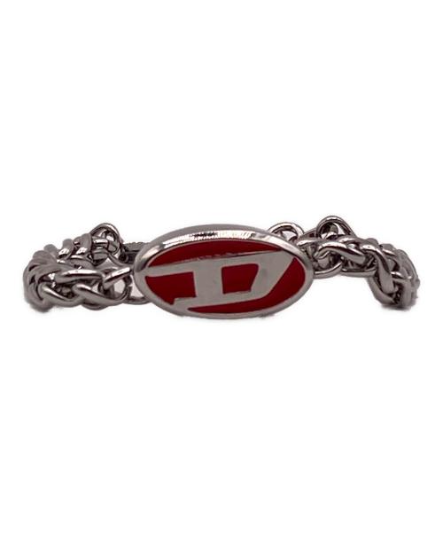 DIESEL（ディーゼル）DIESEL (ディーゼル) Dオーバルロゴチェーンブレスレット レッドの古着・服飾アイテム