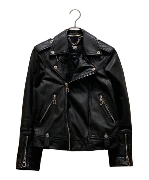 G-STAR RAW（ジースターロゥ）G-STAR RAW (ジースターロゥ) ラムレザーダブルライダースジャケット ブラック サイズ:ＸＳの古着・服飾アイテム