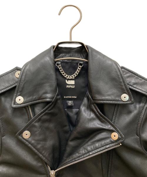 G-STAR RAW（ジースターロゥ）G-STAR RAW (ジースターロゥ) ラムレザーダブルライダースジャケット ブラック サイズ:ＸＳの古着・服飾アイテム