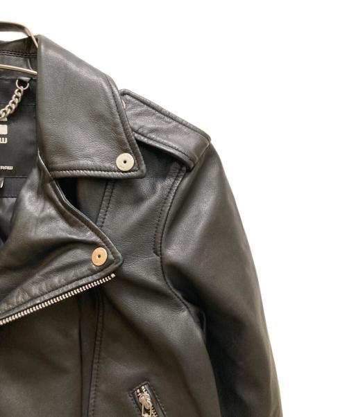 G-STAR RAW（ジースターロゥ）G-STAR RAW (ジースターロゥ) ラムレザーダブルライダースジャケット ブラック サイズ:ＸＳの古着・服飾アイテム
