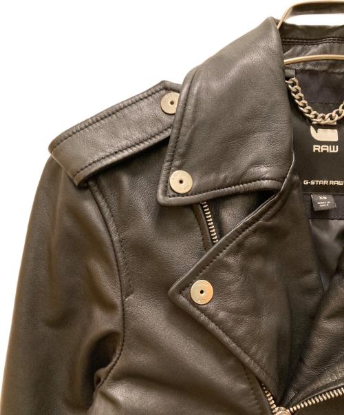 G-STAR RAW（ジースターロゥ）G-STAR RAW (ジースターロゥ) ラムレザーダブルライダースジャケット ブラック サイズ:ＸＳの古着・服飾アイテム