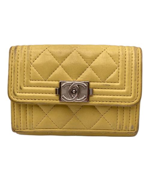 CHANEL（シャネル）CHANEL (シャネル) ボーイシャネル スモールウォレット イエローの古着・服飾アイテム