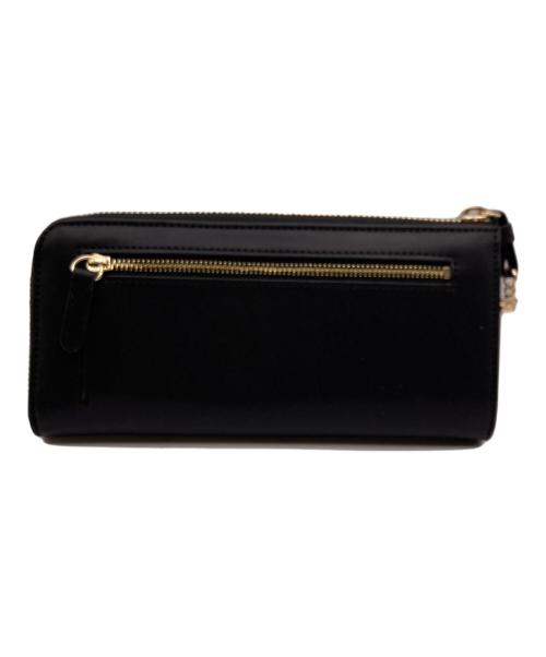 MARY QUANT（マリークヮント）MARY QUANT (マリークヮント) デイジーチャームラウンドファスナー長財布 ブラックの古着・服飾アイテム