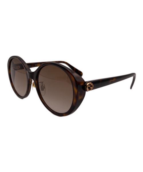 GUCCI（グッチ）GUCCI (グッチ) GG ラウンド サングラス ブラウン サイズ:SIZE 56□19-145の古着・服飾アイテム