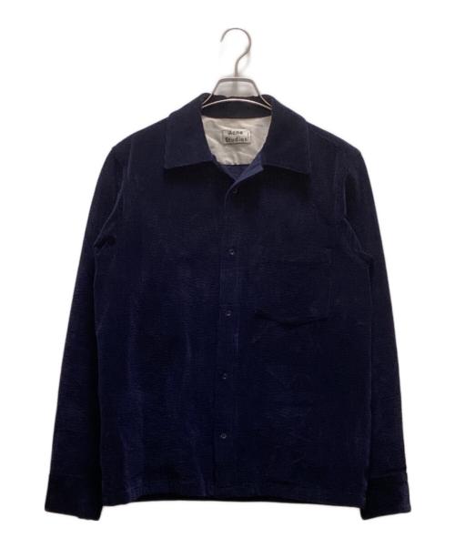 Acne studios（アクネ ストゥディオズ）ACNE STUDIOS (アクネ ストゥディオズ) コーデュロイスナップシャツ ネイビー サイズ:４６の古着・服飾アイテム