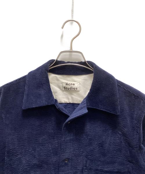 Acne studios（アクネ ストゥディオズ）ACNE STUDIOS (アクネ ストゥディオズ) コーデュロイスナップシャツ ネイビー サイズ:４６の古着・服飾アイテム