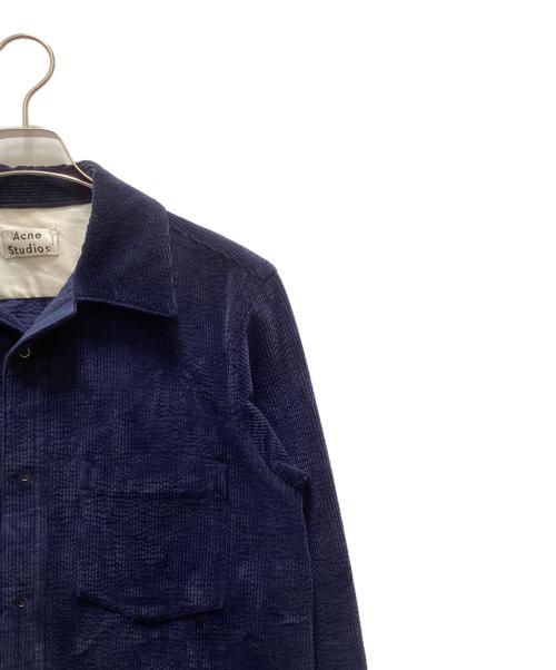 Acne studios（アクネ ストゥディオズ）ACNE STUDIOS (アクネ ストゥディオズ) コーデュロイスナップシャツ ネイビー サイズ:４６の古着・服飾アイテム