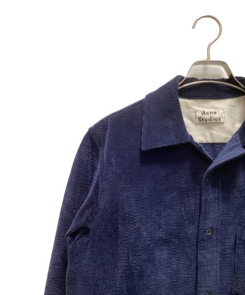 Acne studios（アクネ ストゥディオズ）ACNE STUDIOS (アクネ ストゥディオズ) コーデュロイスナップシャツ ネイビー サイズ:４６の古着・服飾アイテム