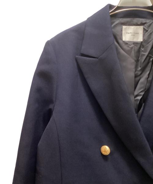 Demi-Luxe Beams（デミルクス ビームス）Demi-Luxe BEAMS (デミルクス ビームス) ドライギャバジン ６ボタン ダブルジャケット ネイビー サイズ:３８の古着・服飾アイテム