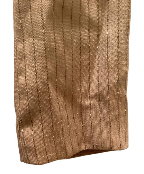MACPHEE（マカフィー）MACPHEE (マカフィー) シルクネップリネン ノーカラージャケット ベージュ サイズ:３４の古着・服飾アイテム