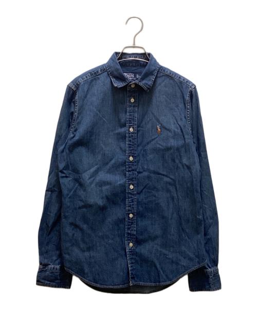 POLO RALPH LAUREN（ポロ・ラルフローレン）POLO RALPH LAUREN (ポロ・ラルフローレン) ボタンダウン長袖デニムシャツ インディゴ サイズ:４の古着・服飾アイテム