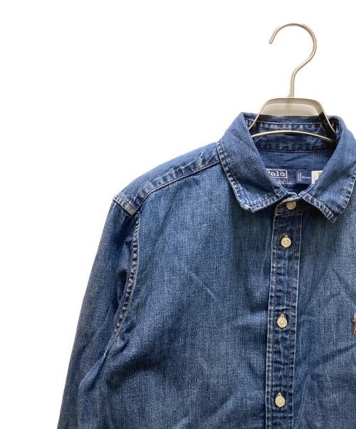 POLO RALPH LAUREN（ポロ・ラルフローレン）POLO RALPH LAUREN (ポロ・ラルフローレン) ボタンダウン長袖デニムシャツ インディゴ サイズ:４の古着・服飾アイテム