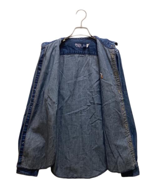 POLO RALPH LAUREN（ポロ・ラルフローレン）POLO RALPH LAUREN (ポロ・ラルフローレン) ボタンダウン長袖デニムシャツ インディゴ サイズ:４の古着・服飾アイテム