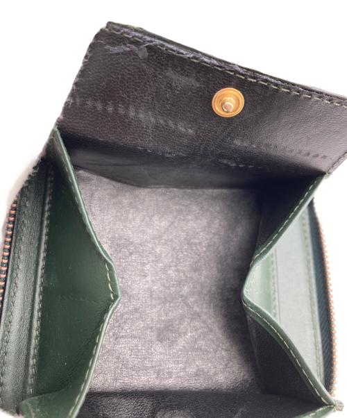 COMME des GARCONS（コムデギャルソン）COMME des GARCONS (コムデギャルソン) ライウンドファスナー2つ折り財布 グリーンの古着・服飾アイテム