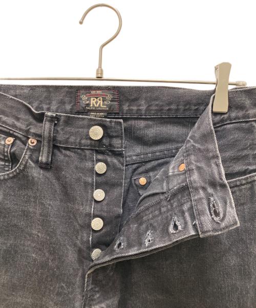 RRL（ダブルアールエル）RRL (ダブルアールエル) カットオフブラックデニムパンツ ブラック サイズ:ＦＲＥＥの古着・服飾アイテム