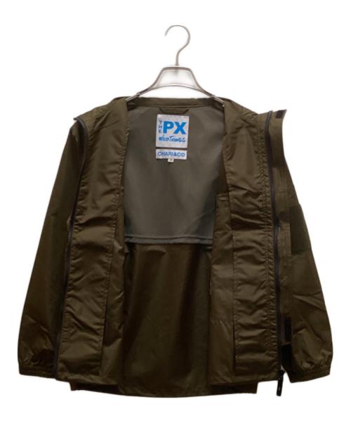 THE PX WILD THINGS（ザピーエックスワイルドシングス）THE PX WILD THINGS (ザピーエックスワイルドシングス) CHARI & CO NYC (チャリアンドコーニューヨーク) コラボナイロンジャケット カーキ サイズ:３ｓの古着・服飾アイテム