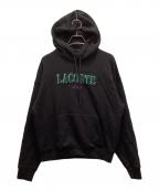 LACOSTEラコステ）の古着「シャギーブランドネームロゴスウェットフーディー」｜ブラック