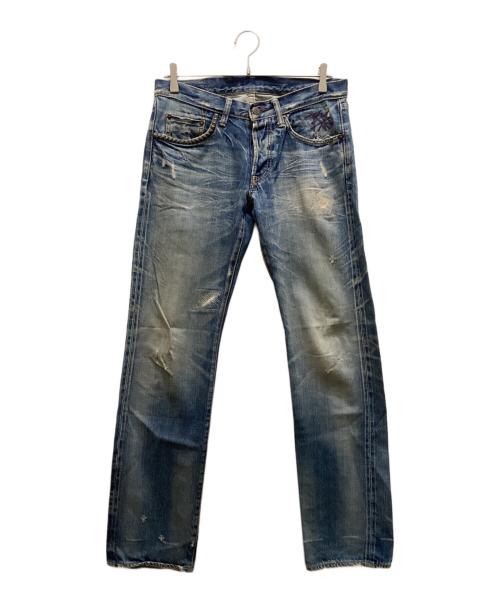 Hysteric Glamour（ヒステリックグラマー）Hysteric Glamour (ヒステリックグラマー) スタッズダメージ加工デニムパンツ インディゴ サイズ:30の古着・服飾アイテム
