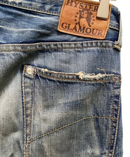 Hysteric Glamour（ヒステリックグラマー）Hysteric Glamour (ヒステリックグラマー) スタッズダメージ加工デニムパンツ インディゴ サイズ:30の古着・服飾アイテム