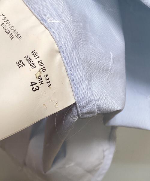 PRADA（プラダ）PRADA (プラダ) 総柄レギュラーカラーシャツ ブルー サイズ:43の古着・服飾アイテム
