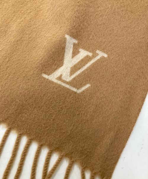 LOUIS VUITTON（ルイ ヴィトン）LOUIS VUITTON (ルイ ヴィトン) LVロゴカシミヤマフラー ブラウンの古着・服飾アイテム