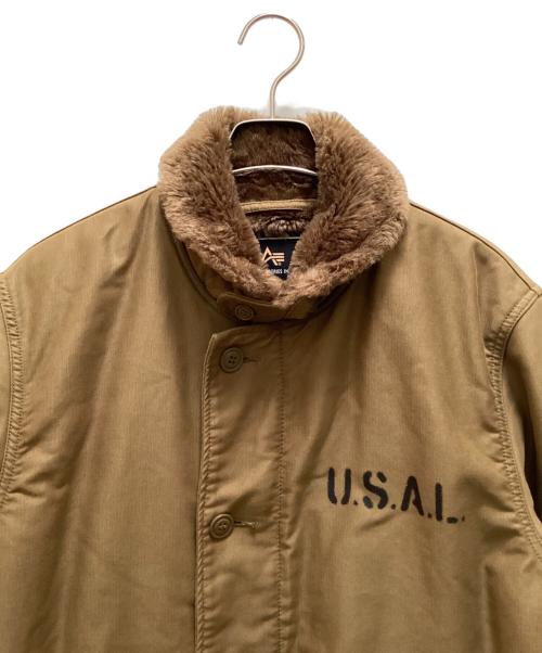 ALPHA（アルファ）ALPHA (アルファ) N-1 デッキジャケット カーキ サイズ:XLの古着・服飾アイテム