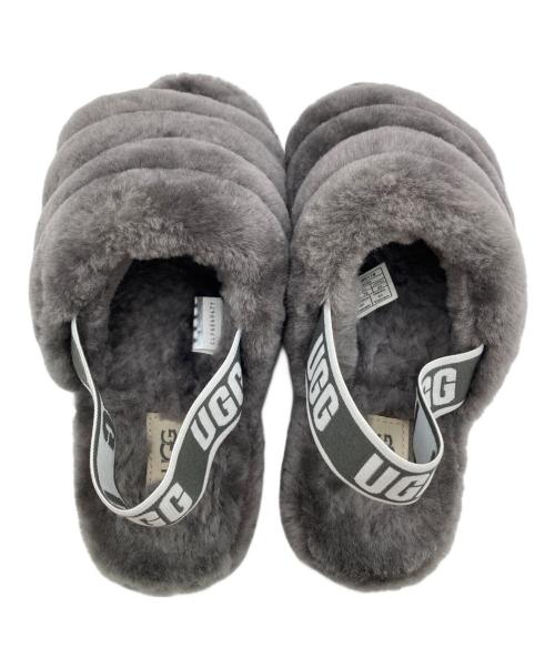 UGG（アグ）UGG (アグ) フラッフ イヤー スライド グレー サイズ:24の古着・服飾アイテム