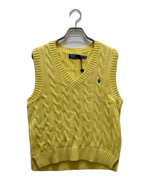 POLO RALPH LAUREN（ポロ・ラルフローレン）POLO RALPH LAUREN (ポロ・ラルフローレン) ケーブルニットベスト イエロー サイズ:S  未使用品の古着・服飾アイテム