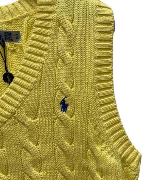 POLO RALPH LAUREN（ポロ・ラルフローレン）POLO RALPH LAUREN (ポロ・ラルフローレン) ケーブルニットベスト イエロー サイズ:S  未使用品の古着・服飾アイテム