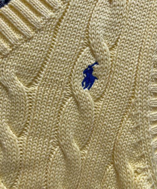 POLO RALPH LAUREN（ポロ・ラルフローレン）POLO RALPH LAUREN (ポロ・ラルフローレン) ケーブルニットベスト イエロー サイズ:S  未使用品の古着・服飾アイテム