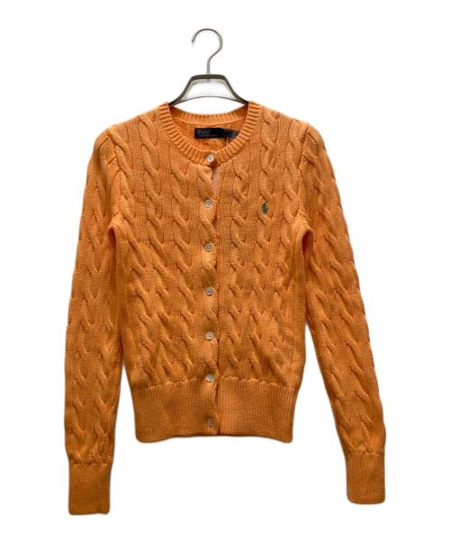 POLO RALPH LAUREN（ポロ・ラルフローレン）POLO RALPH LAUREN (ポロ・ラルフローレン) コットンケーブルニットカーディガン オレンジ サイズ:XS 未使用品の古着・服飾アイテム