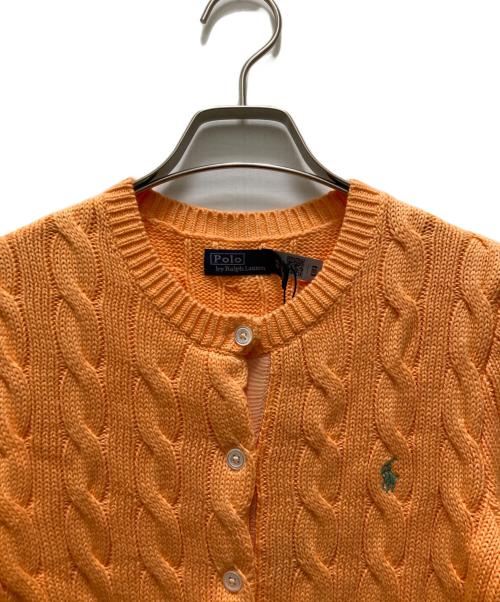 POLO RALPH LAUREN（ポロ・ラルフローレン）POLO RALPH LAUREN (ポロ・ラルフローレン) コットンケーブルニットカーディガン オレンジ サイズ:XS 未使用品の古着・服飾アイテム