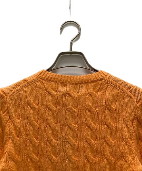 POLO RALPH LAUREN（ポロ・ラルフローレン）POLO RALPH LAUREN (ポロ・ラルフローレン) コットンケーブルニットカーディガン オレンジ サイズ:XS 未使用品の古着・服飾アイテム