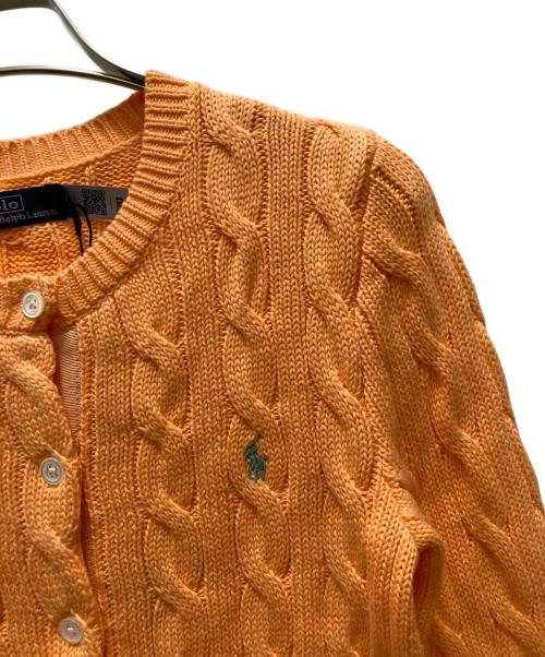 POLO RALPH LAUREN（ポロ・ラルフローレン）POLO RALPH LAUREN (ポロ・ラルフローレン) コットンケーブルニットカーディガン オレンジ サイズ:XS 未使用品の古着・服飾アイテム