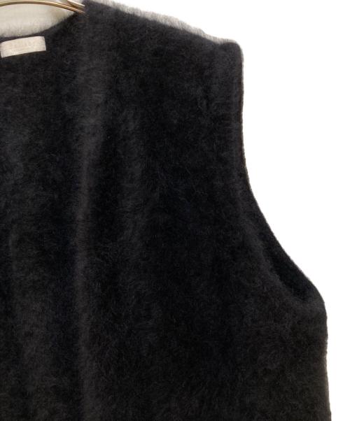 BALLSEY（ボールジィ）BALLSEY (ボールジィ) フラッフィーヤーン フロントオープンジレ ブラック サイズ:Sの古着・服飾アイテム