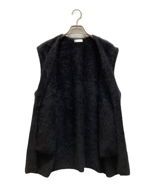 BALLSEY（ボールジィ）BALLSEY (ボールジィ) フラッフィーヤーン フロントオープンジレ ブラック サイズ:Sの古着・服飾アイテム